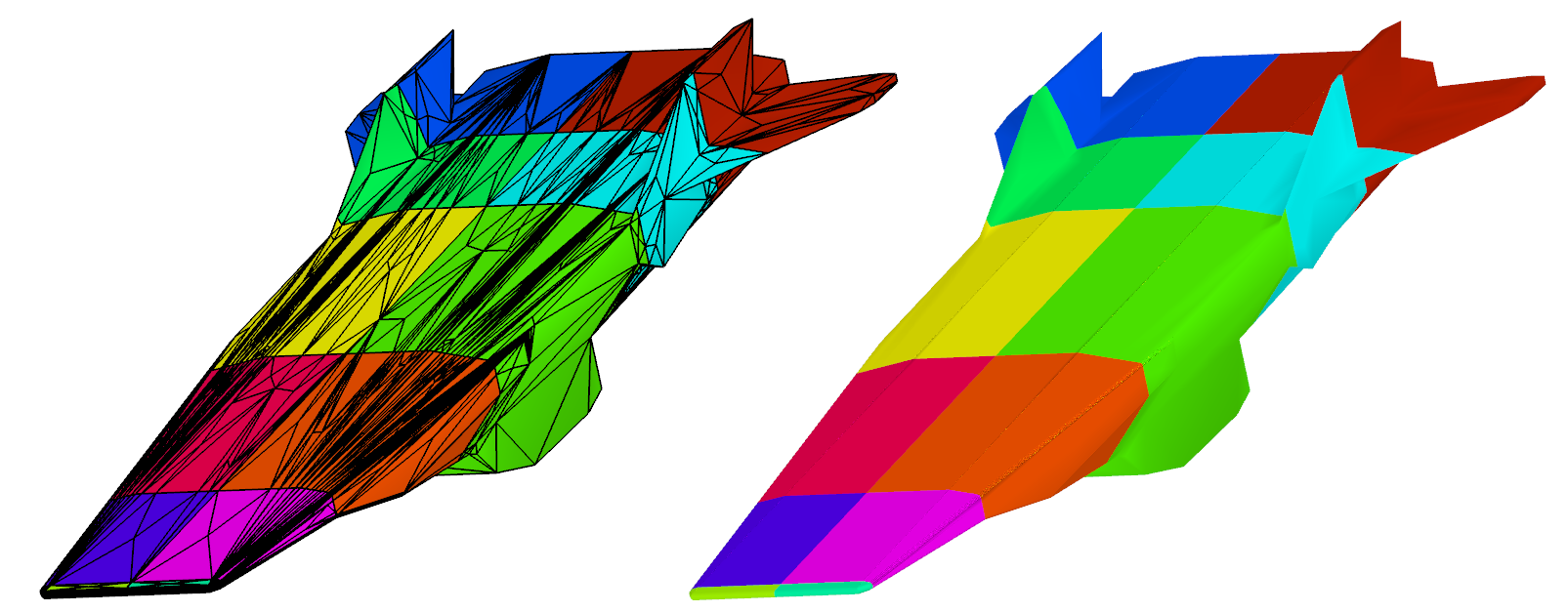 model
and tesselated surface