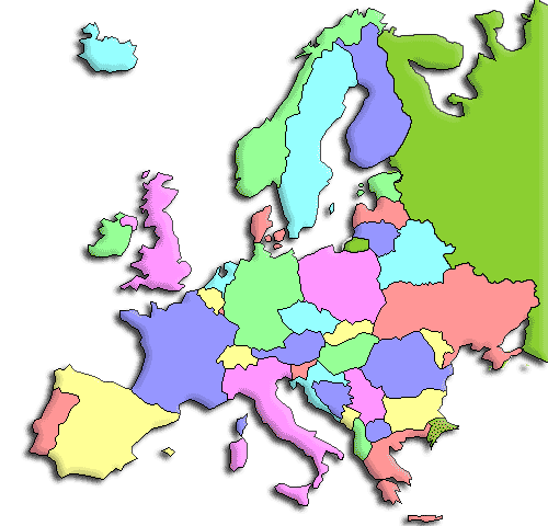 map of europe countries. Countries of Europe